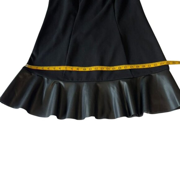 Michael Michael Kors Sleeveless Black Dress With Faux Leather Hem & Back Zipper - Picture 12 of 12